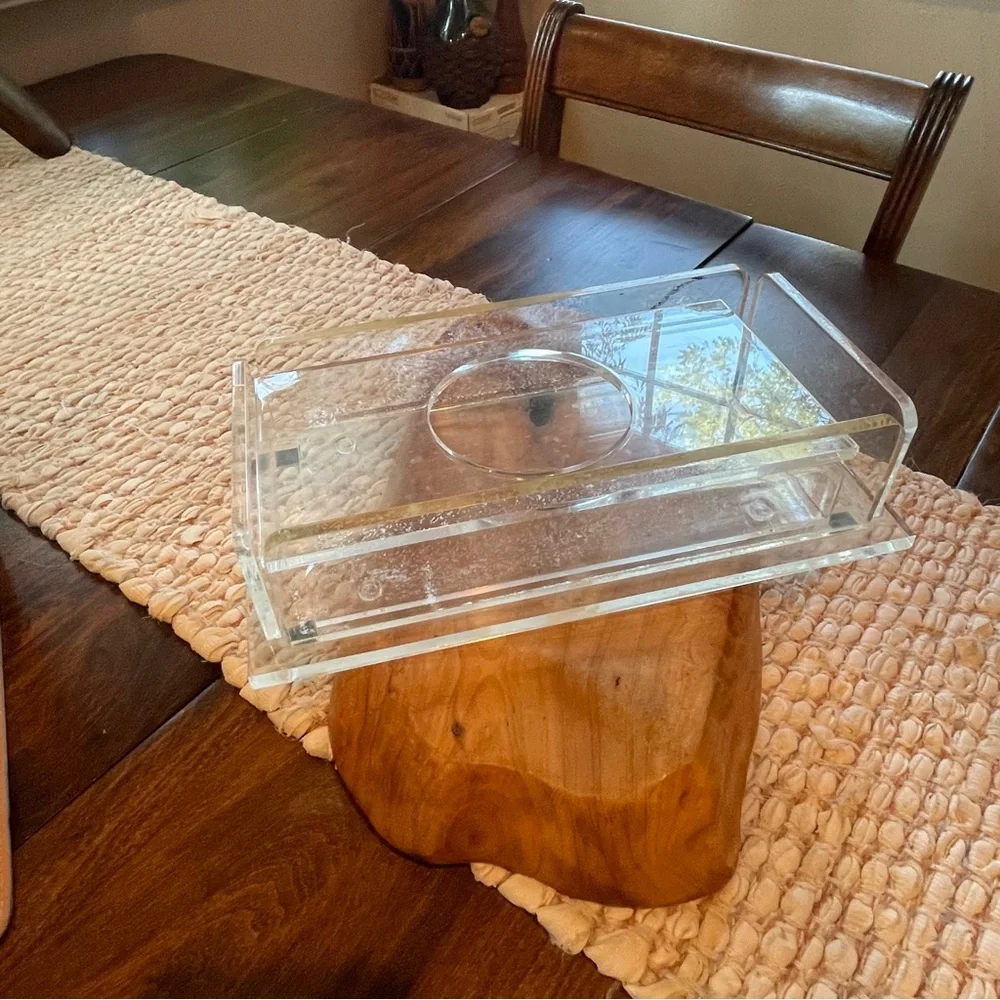 Lucite Acrylic Tissue Box Mid Century Modern Vintage